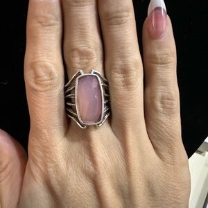 Opulenza Silver and Pink Stone Ring